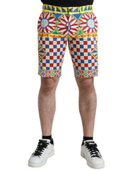 Dolce & Gabbana Multicolor Carretto Print Men Bermuda Shorts -   -  Dolce & Gabbana.