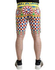 Dolce & Gabbana Multicolor Carretto Print Men Bermuda Shorts -   -  Dolce & Gabbana.
