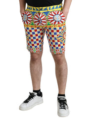 Dolce & Gabbana Multicolor Carretto Print Men Bermuda Shorts -   -  Dolce & Gabbana.