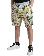 Dolce & Gabbana Multicolor Floral Print Denim Bermuda Shorts -   -  Dolce & Gabbana.