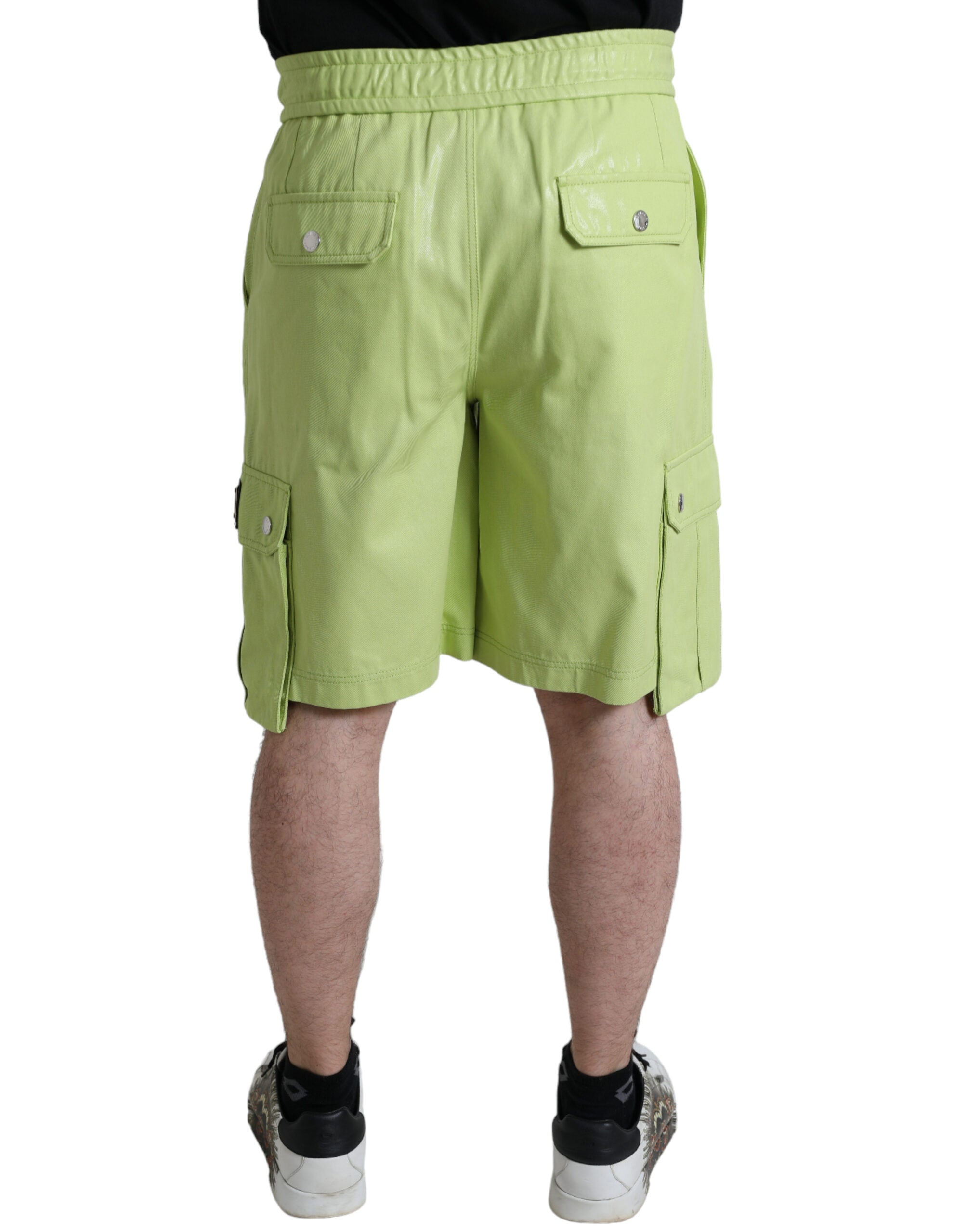 Dolce & Gabbana Light Green Cotton Men Cargo Bermuda Shorts -   -  Dolce & Gabbana. Dolce & Gabbana Light Green Cotton Men Cargo Bermuda Shorts -   -  Dolce & Gabbana.