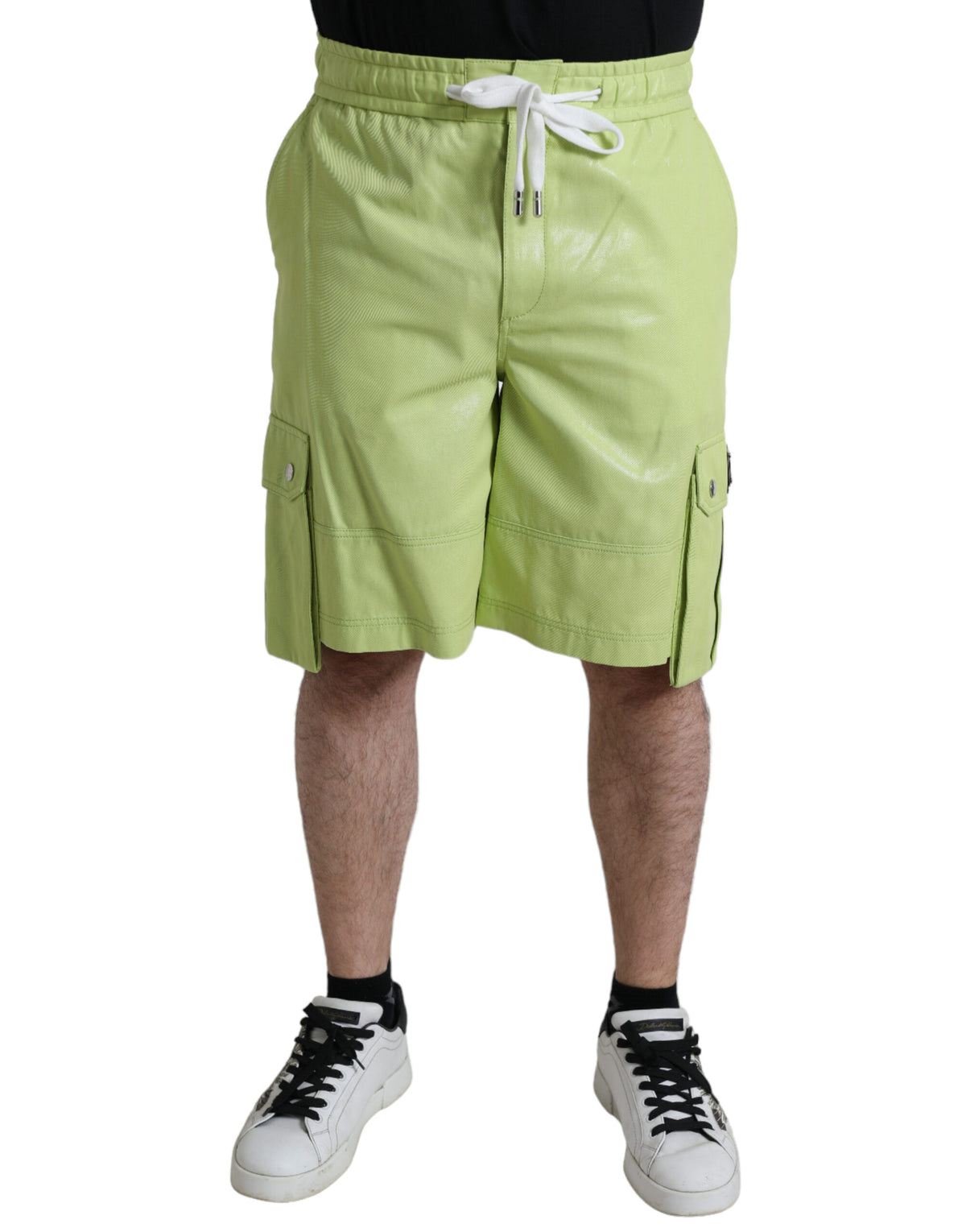 Dolce & Gabbana Light Green Cotton Men Cargo Bermuda Shorts -   -  Dolce & Gabbana.