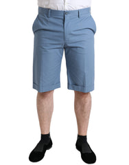 Dolce & Gabbana Sky Blue Cotton Folded Hem Men Bermuda Shorts -   -  Dolce & Gabbana.