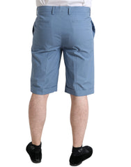 Dolce & Gabbana Sky Blue Cotton Folded Hem Men Bermuda Shorts -   -  Dolce & Gabbana.