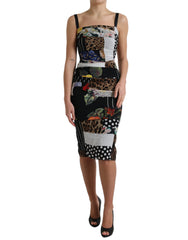 Dolce & Gabbana Multicolor Patchwork Midi Floral Leopard Bodycon Dress -   -  Dolce & Gabbana.