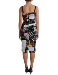 Dolce & Gabbana Multicolor Patchwork Midi Floral Leopard Bodycon Dress -   -  Dolce & Gabbana.
