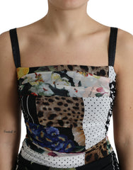 Dolce & Gabbana Multicolor Patchwork Midi Floral Leopard Bodycon Dress -   -  Dolce & Gabbana.