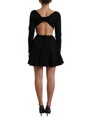 Dolce & Gabbana Black Viscose Cut Out A-line Long Sleeves Mini Dress -   -  Dolce & Gabbana.