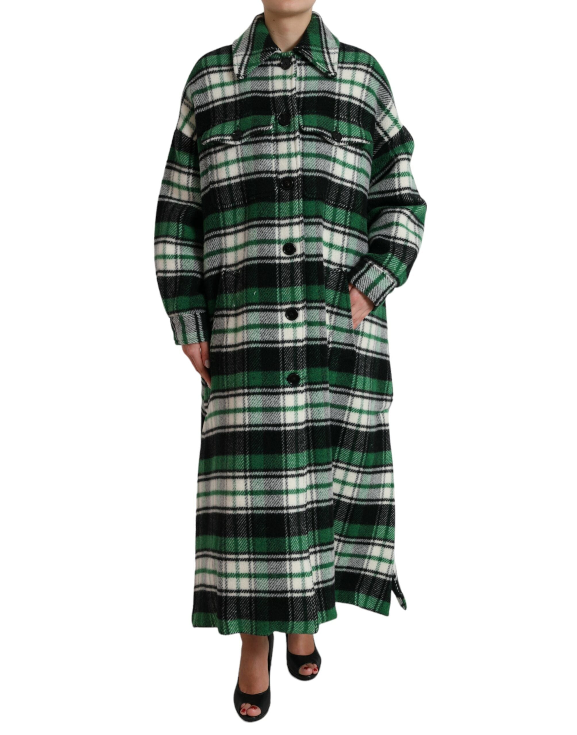 Dolce & Gabbana Green Plaid Long Sleeve Casual Coat Jacket -   -  Dolce & Gabbana.