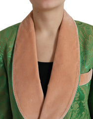 Dolce & Gabbana Green Floral Double Breasted Coat Jacket -   -  Dolce & Gabbana.