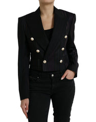 Dolce & Gabbana Black Striped SICILIA Double Breasted Jacket -   -  Dolce & Gabbana.