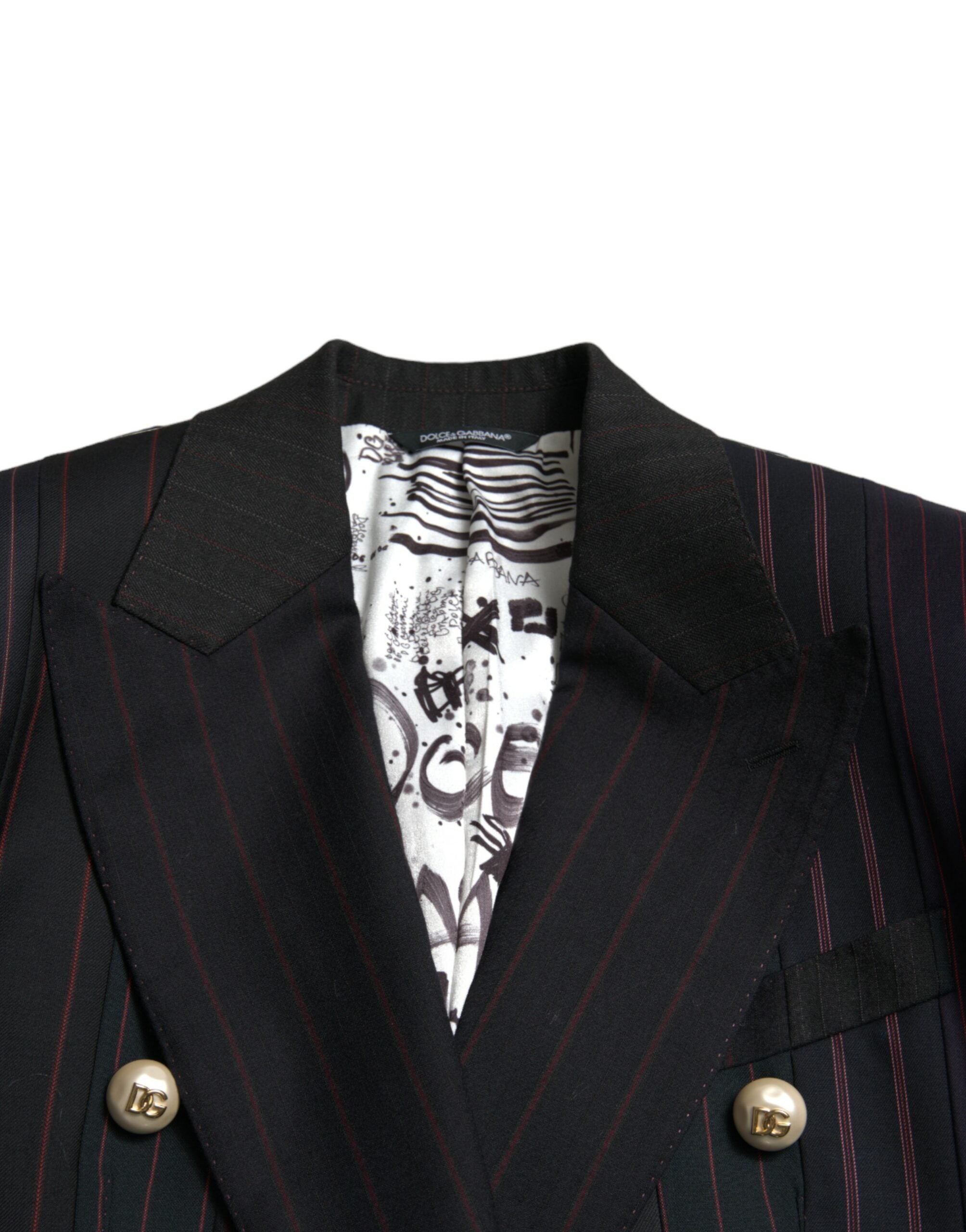 Dolce & Gabbana Black Striped SICILIA Double Breasted Jacket -   -  Dolce & Gabbana. Dolce & Gabbana Black Striped SICILIA Double Breasted Jacket -   -  Dolce & Gabbana.