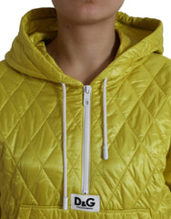 Dolce & Gabbana Yellow Nylon Quilted Hooded Pullover Jacket -   -  Dolce & Gabbana.