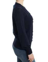 Costume National Dark blue V-neck wool sweater -   -  Costume National.