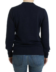 Costume National Dark blue V-neck wool sweater -   -  Costume National.