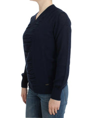 Costume National Dark blue V-neck wool sweater -   -  Costume National.