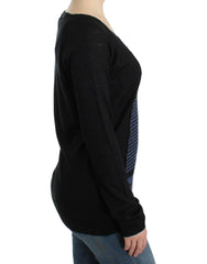 Costume National Black striped V-neck sweater -   -  Costume National.