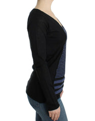 Costume National Black striped V-neck sweater -   -  Costume National.