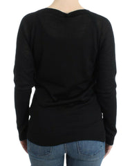 Costume National Black striped V-neck sweater -   -  Costume National.