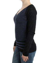 Costume National Black striped V-neck sweater -   -  Costume National.