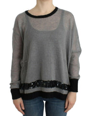 Costume National Gray embellished asymmetric sweater -   -  Costume National.