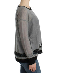 Costume National Gray embellished asymmetric sweater -   -  Costume National.