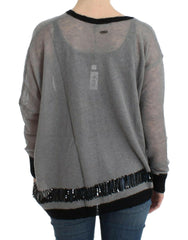 Costume National Gray embellished asymmetric sweater -   -  Costume National.