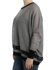 Costume National Gray embellished asymmetric sweater -   -  Costume National.