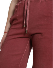 Dolce & Gabbana Maroon Cotton High Waist Sweatshorts Shorts -   -  Dolce & Gabbana.