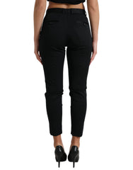 Dolce & Gabbana Black Mid Waist Skinny Cropped Pants -   -  Dolce & Gabbana.
