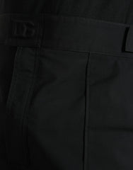 Dolce & Gabbana Black Polyester Logo Straight Pants -   -  Dolce & Gabbana.