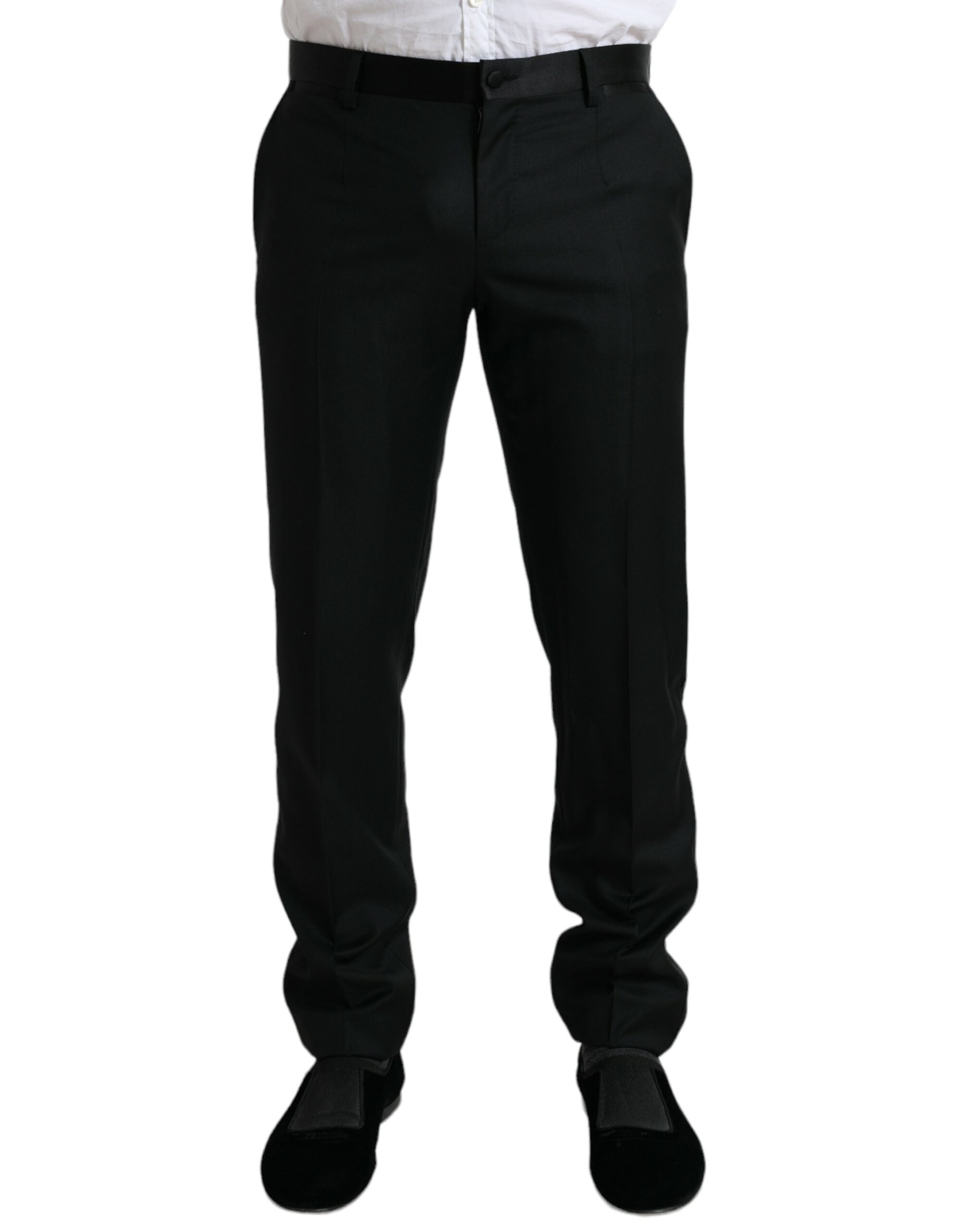 Dolce & Gabbana Black Wool Slim Fit Formal Trouser Dress Pants -   -  Dolce & Gabbana.