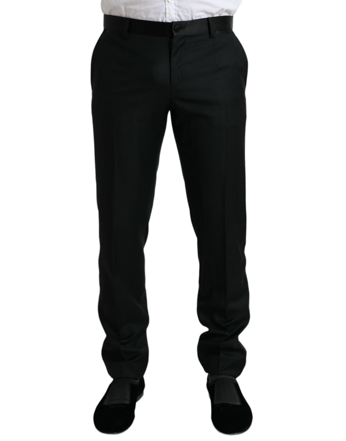 Dolce & Gabbana Black Wool Slim Fit Formal Trouser Dress Pants -   -  Dolce & Gabbana.