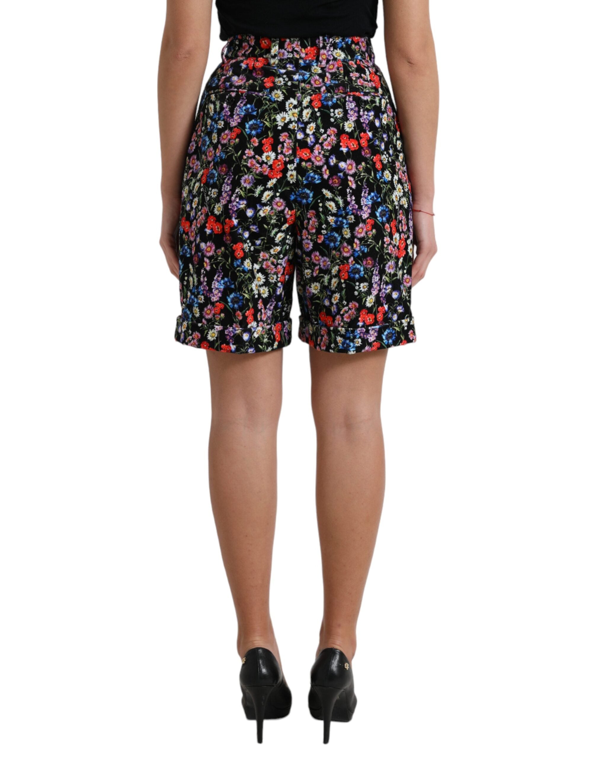 Dolce & Gabbana Black Floral High Waist Hot Pants Shorts -   -  Dolce & Gabbana. Dolce & Gabbana Black Floral High Waist Hot Pants Shorts -   -  Dolce & Gabbana.