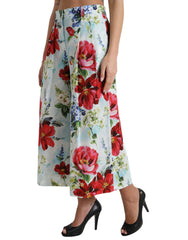 Dolce & Gabbana Multicolor Floral High Waist Wide Leg Pants -   -  Dolce & Gabbana.