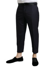 Dolce & Gabbana Blue Wool Cropped Tapered Pants -   -  Dolce & Gabbana.