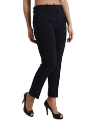Dolce & Gabbana Blue Mid Waist Tapered Cropped Pants -   -  Dolce & Gabbana.