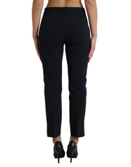 Dolce & Gabbana Blue Mid Waist Tapered Cropped Pants -   -  Dolce & Gabbana.