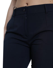 Dolce & Gabbana Blue Mid Waist Tapered Cropped Pants -   -  Dolce & Gabbana.