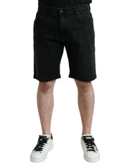 Dolce & Gabbana Black Cotton Stretch Bermuda Denim Shorts -   -  Dolce & Gabbana.