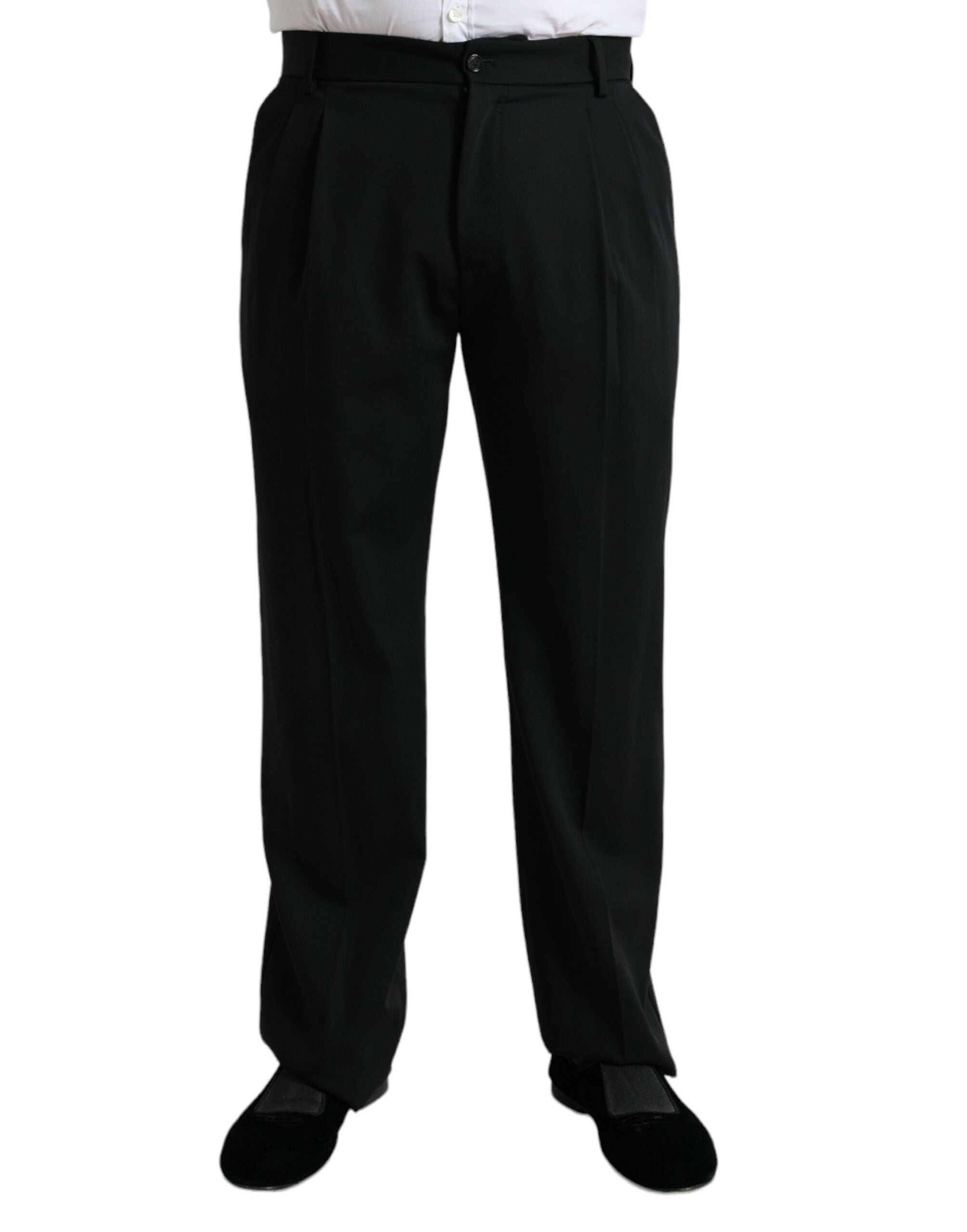 Dolce & Gabbana Black Wool Formal Straight Fit Dress Pants -   -  Dolce & Gabbana.