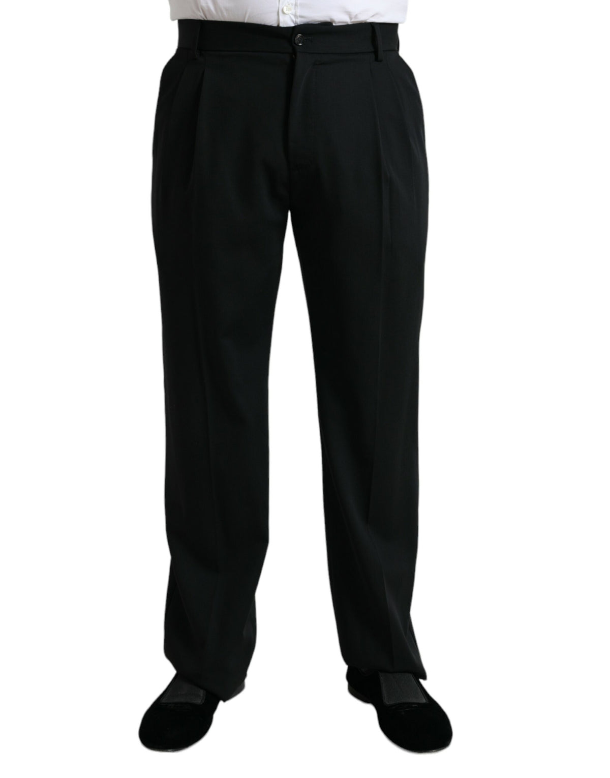 Dolce & Gabbana Black Wool Formal Straight Fit Dress Pants -   -  Dolce & Gabbana.