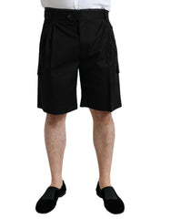 Dolce & Gabbana Black Cotton Stretch Cargo Bermuda Shorts -   -  Dolce & Gabbana.