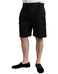 Dolce & Gabbana Black Cotton Stretch Cargo Bermuda Shorts -   -  Dolce & Gabbana.