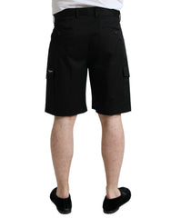 Dolce & Gabbana Black Cotton Stretch Cargo Bermuda Shorts -   -  Dolce & Gabbana.