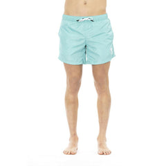 Bikkembergs Light Blue Polyester Men Swim Short -   -  Bikkembergs.
