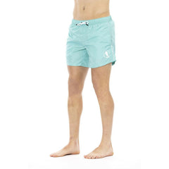 Bikkembergs Light Blue Polyester Men Swim Short -   -  Bikkembergs.