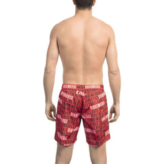Bikkembergs "Red Polyester Men Swim Short" - - Bikkembergs.