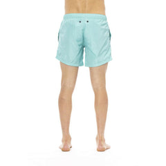 Bikkembergs Light Blue Polyester Men Swim Short -   -  Bikkembergs.