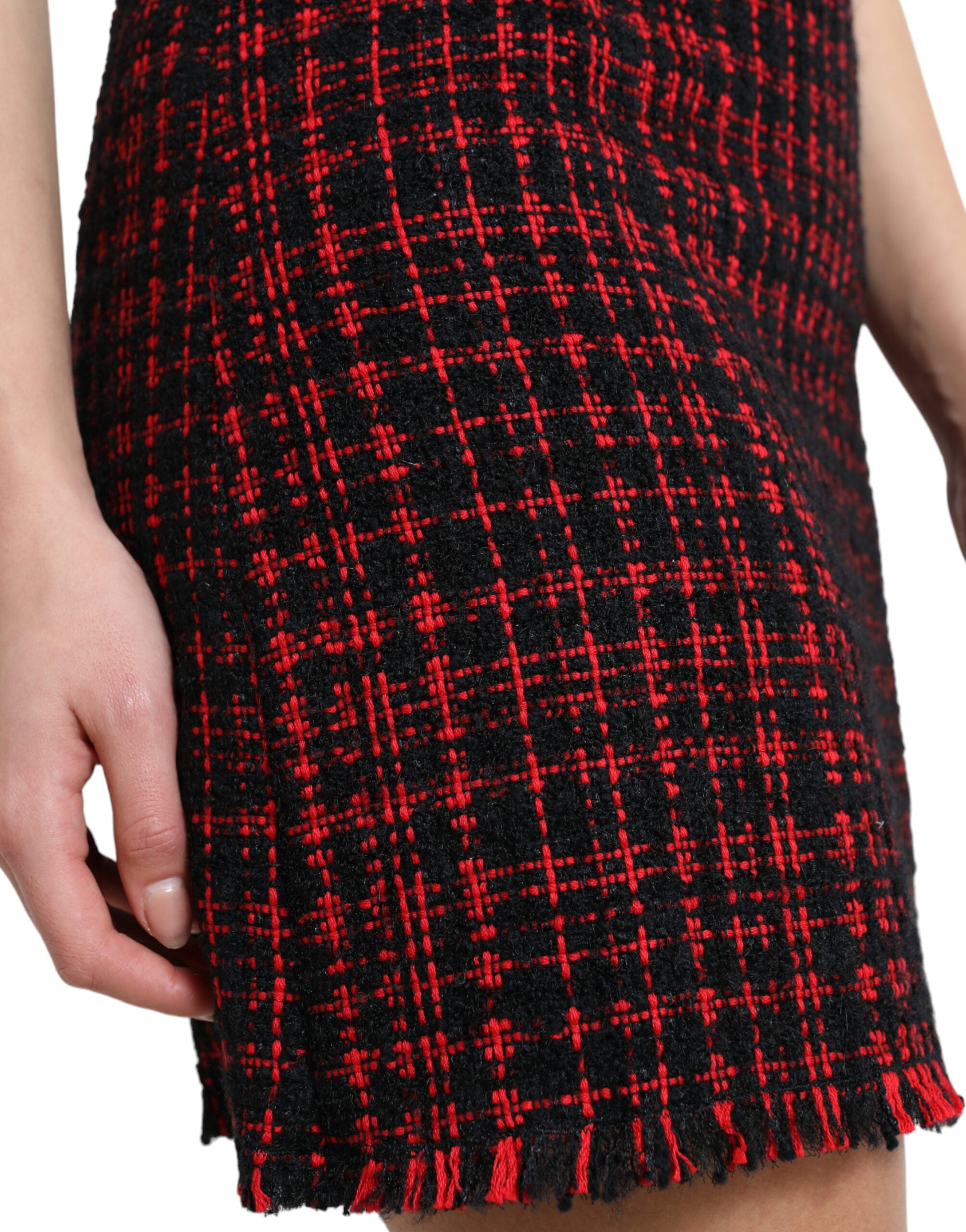 Dolce & Gabbana Black Red Cotton High Waist Tartan Tweed Mini Skirt -   -  Dolce & Gabbana. Dolce & Gabbana Black Red Cotton High Waist Tartan Tweed Mini Skirt -   -  Dolce & Gabbana.